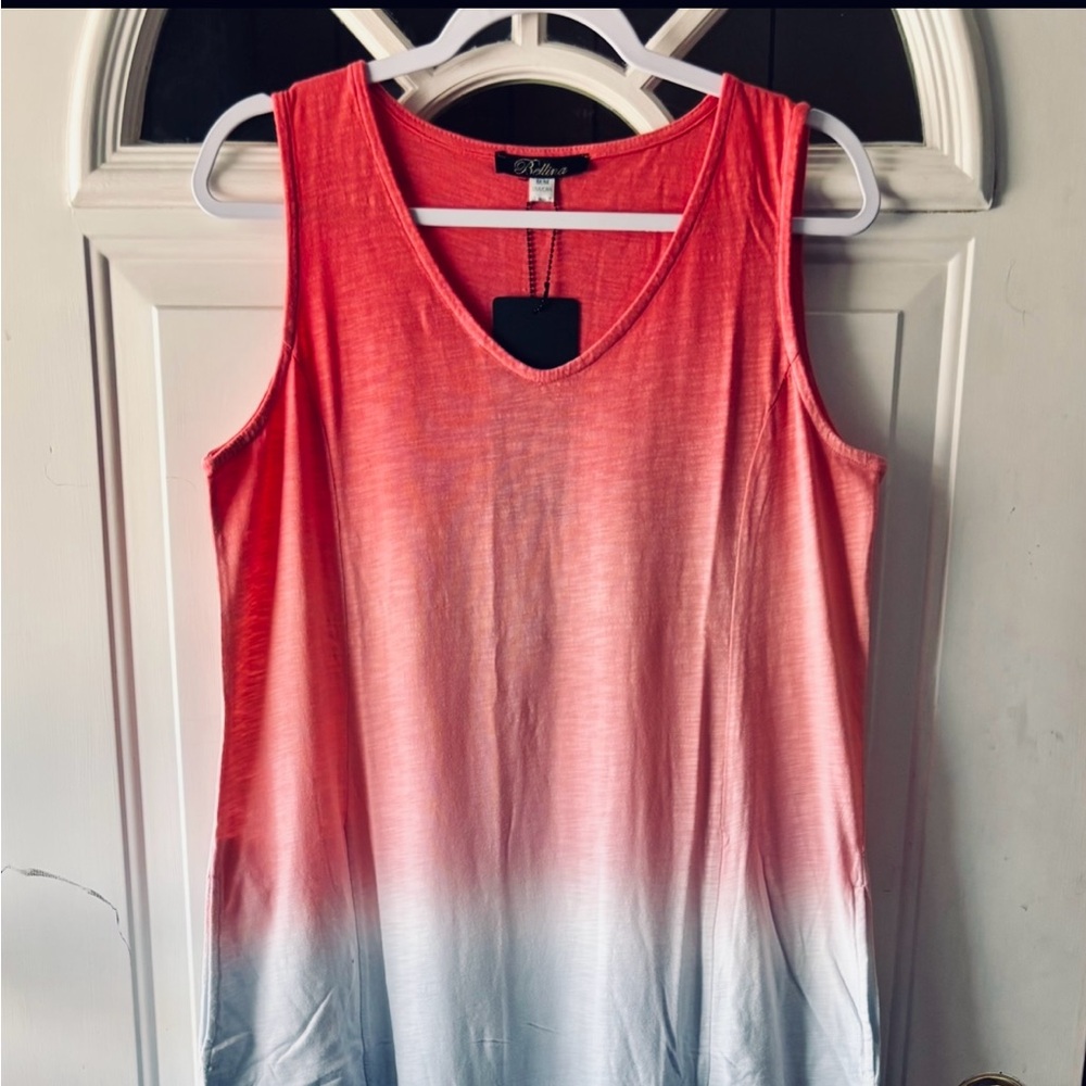 Sleeveless Pink and Blue Ombre Dress